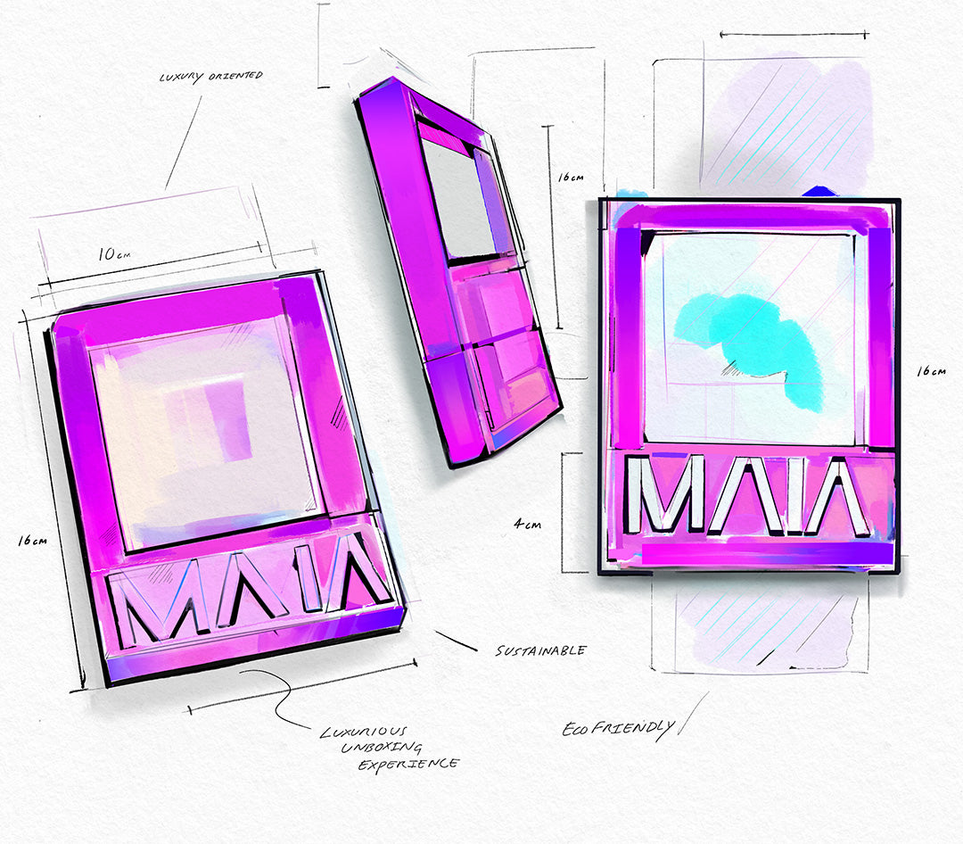 Maia Lashes packaging designs